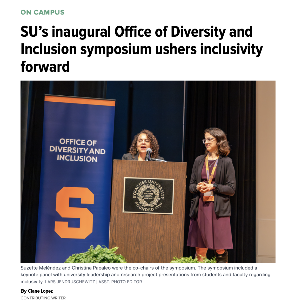 News Story for the Daily Orange